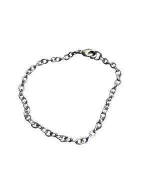 Silvertone Chain Bracelet Lobster Clasp 6.5 inches Long